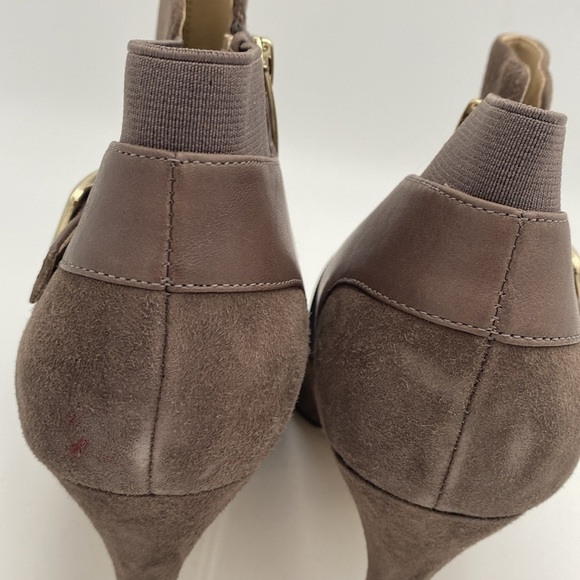 Marc Fisher taupe Peep-Toe Heeled Boots women 8.5 event Casual retro Y2K office - Picture 6 of 15